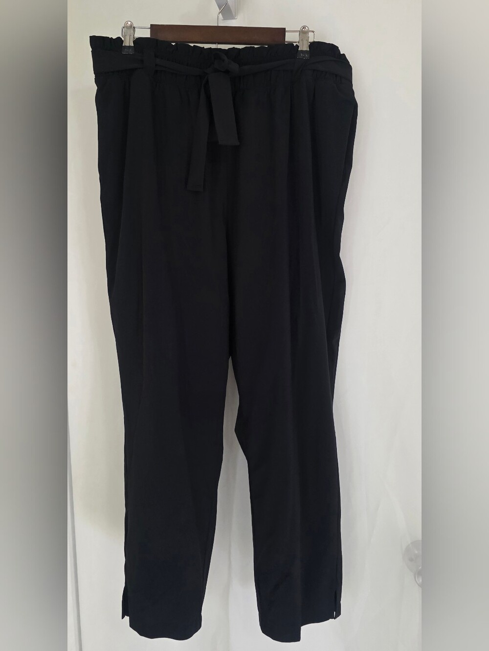 STYLUS Black Women's Drawstring Tapered Pants High Waist